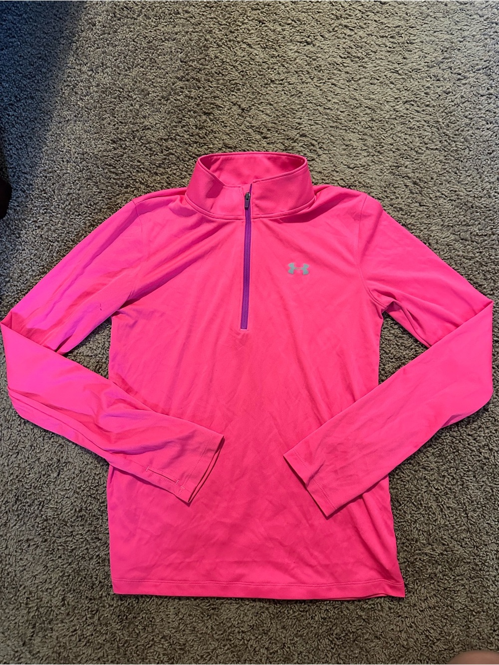 Under Armour Women's Bright Pink Quarter-Zip Long Sleeve Top